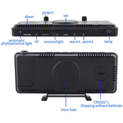 TS-9210 RGB Mirror Projection Clock Large Screen Digital Alarm Clock Desktop Electronic Clock