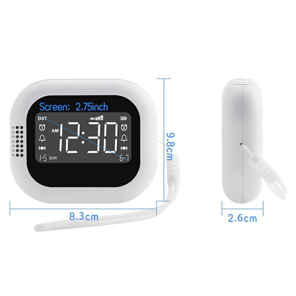 TS-BC700 Portable Vibrating Alarm Clock Multifunction Rechargeable Vibration Clock for Deaf / Elderly / Heavy Sleepers