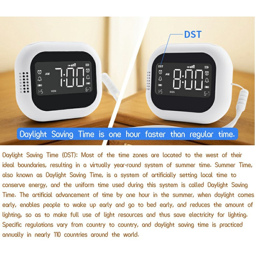 TS-BC700 Portable Vibrating Alarm Clock Multifunction Rechargeable Vibration Clock for Deaf / Elderly / Heavy Sleepers