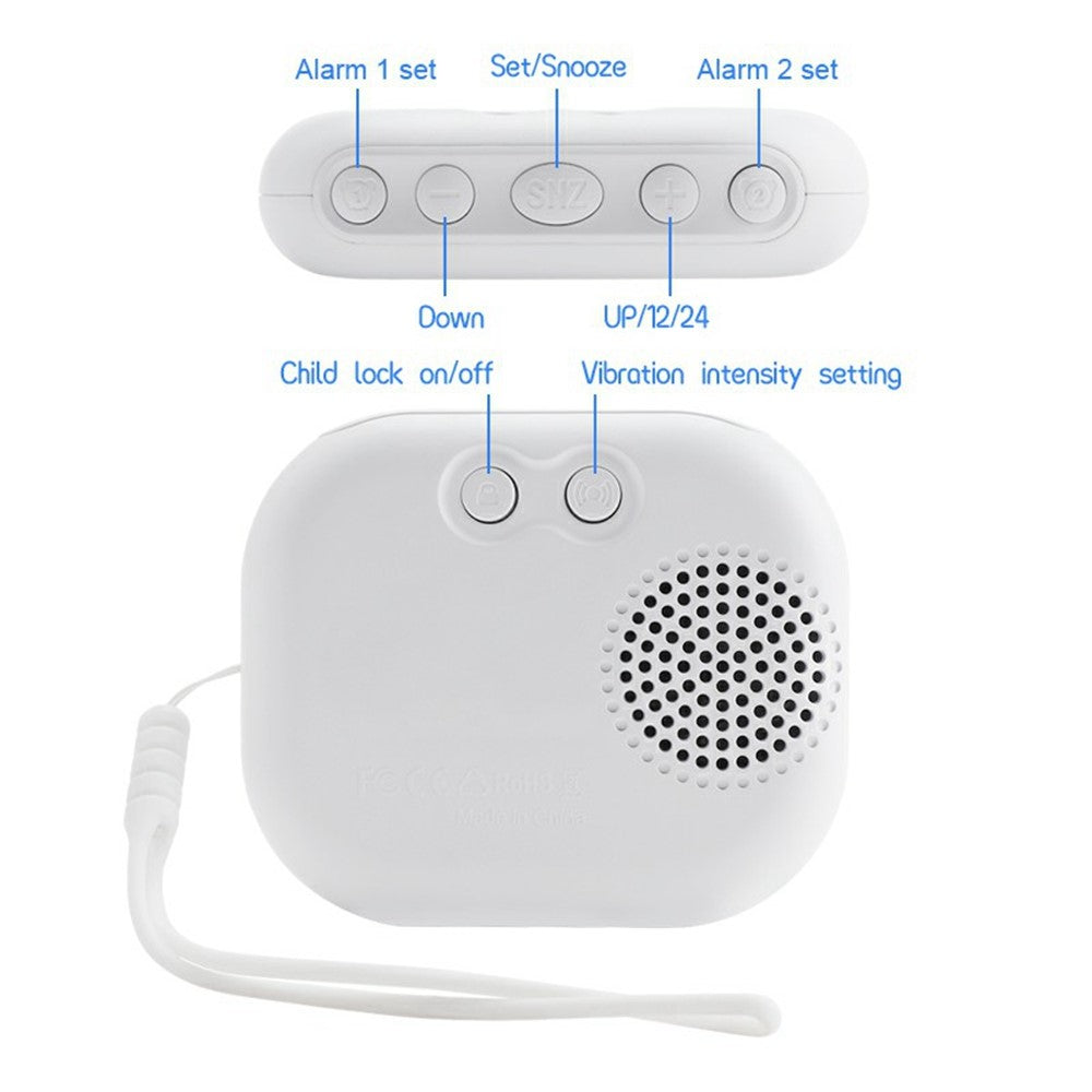 TS-BC700F Multifunction Vibrating Alarm Clock Portable FM Radio for Deaf Elderly Heavy Sleepers