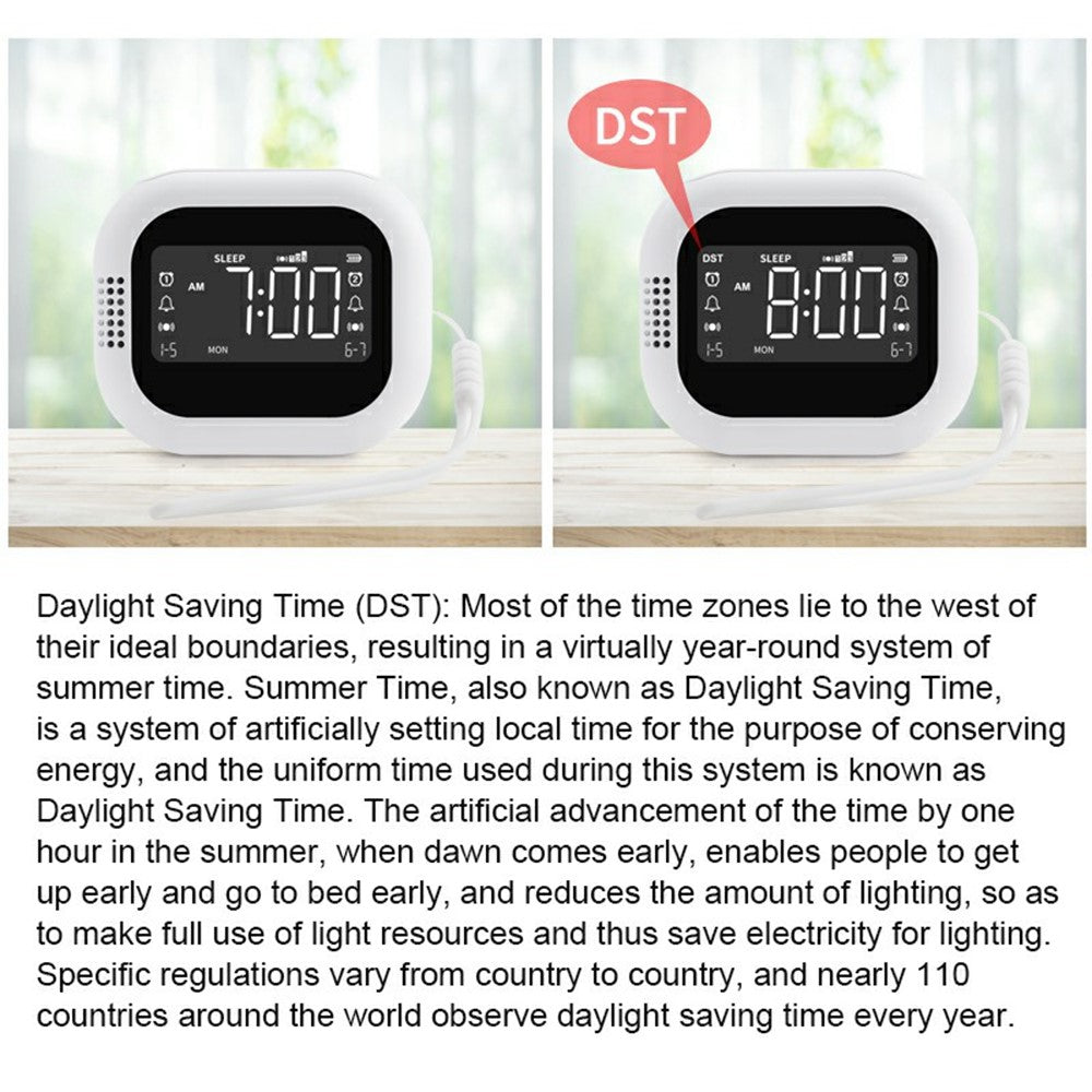 TS-BC700S Portable Vibrating Alarm Clock 2.75 Inch White Noise Machine for Deaf Elderly Heavy Sleepers