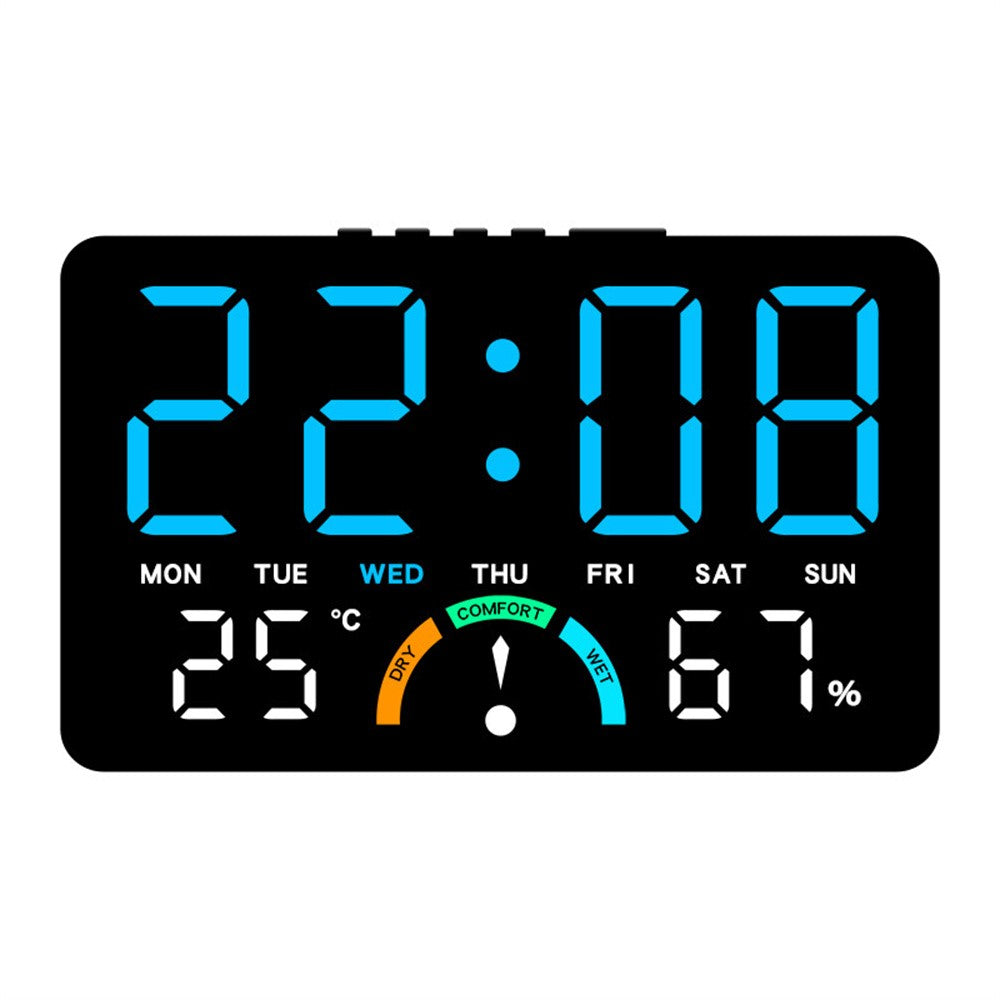 GH9007 Large Screen Digital LED Electronic Clock Multifunction Temperature Humidity Alarm Clock