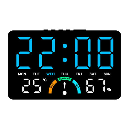 GH9007 Large Screen Digital LED Electronic Clock Multifunction Temperature Humidity Alarm Clock