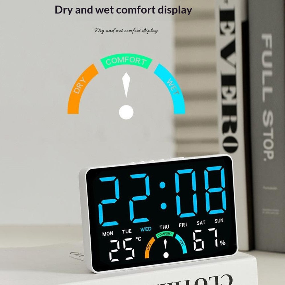 GH9007 Large Screen Digital LED Electronic Clock Multifunction Temperature Humidity Alarm Clock