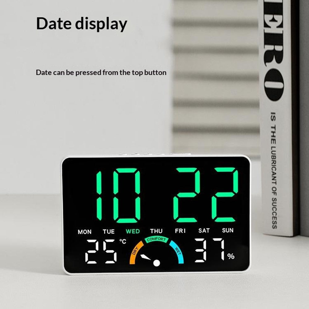 GH9007 Large Screen Digital LED Electronic Clock Multifunction Temperature Humidity Alarm Clock