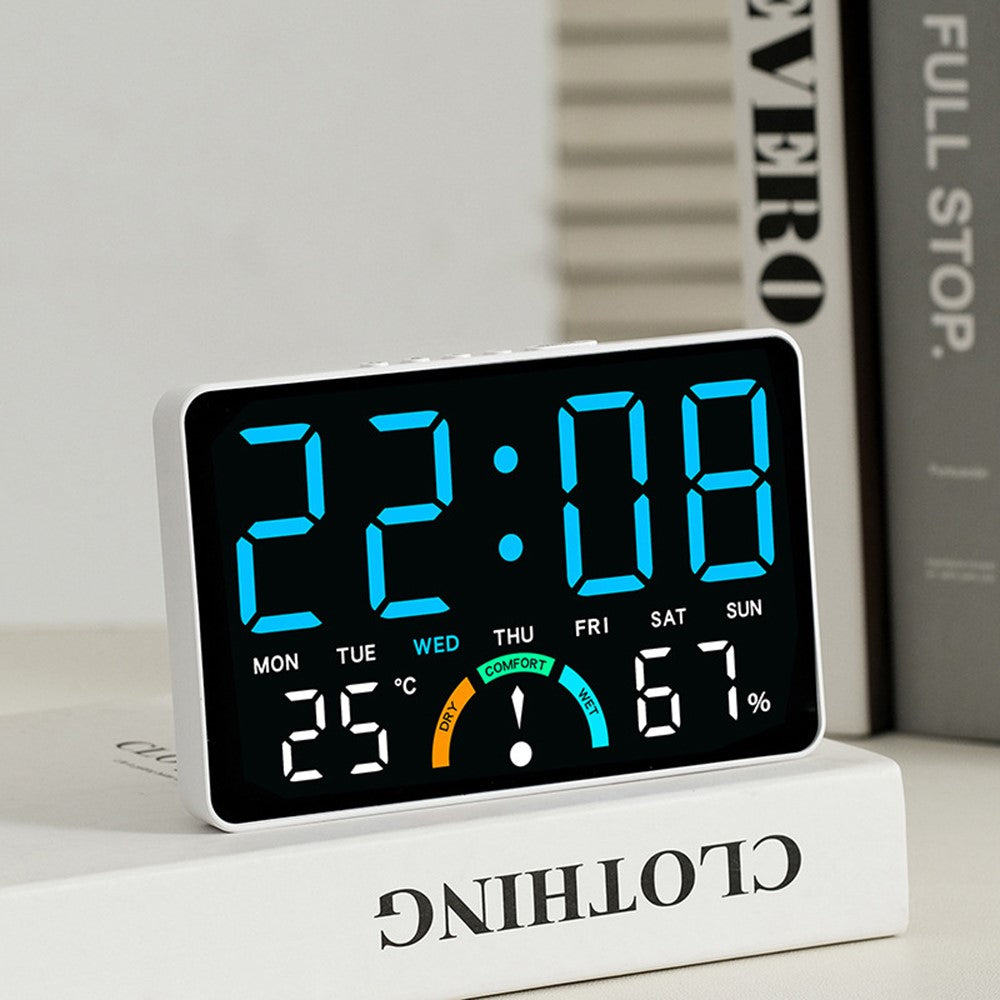GH9007 Large Screen Digital LED Electronic Clock Multifunction Temperature Humidity Alarm Clock