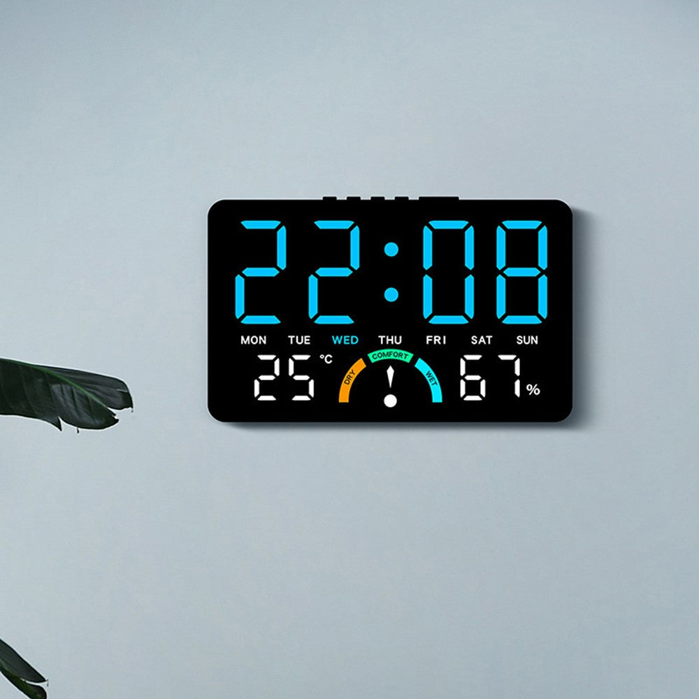 GH9007 Large Screen Digital LED Electronic Clock Multifunction Temperature Humidity Alarm Clock