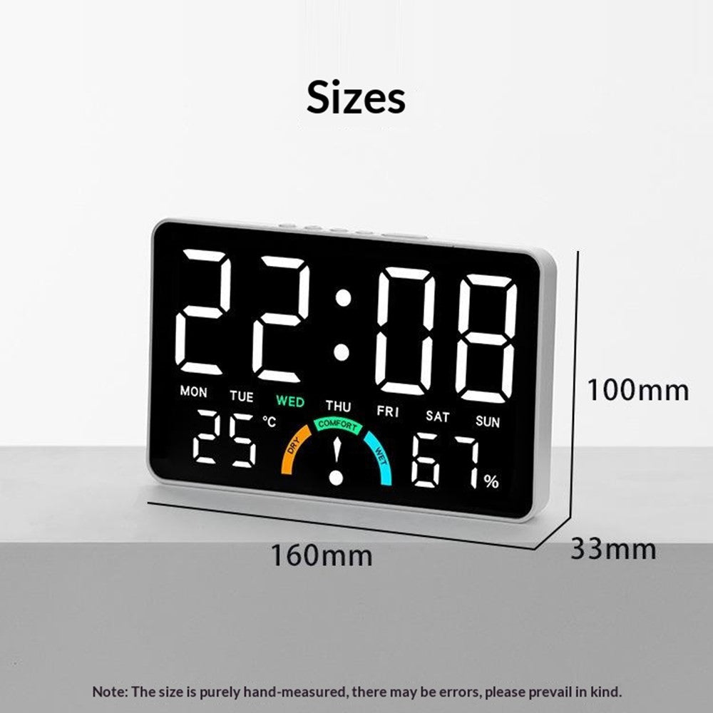 GH9007 Large Screen Digital LED Electronic Clock Multifunction Temperature Humidity Alarm Clock
