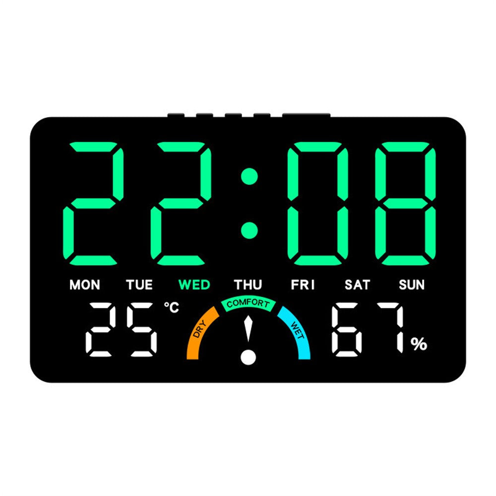 GH9007 Large Screen Digital LED Electronic Clock Multifunction Temperature Humidity Alarm Clock