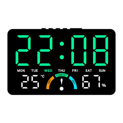 GH9007 Large Screen Digital LED Electronic Clock Multifunction Temperature Humidity Alarm Clock