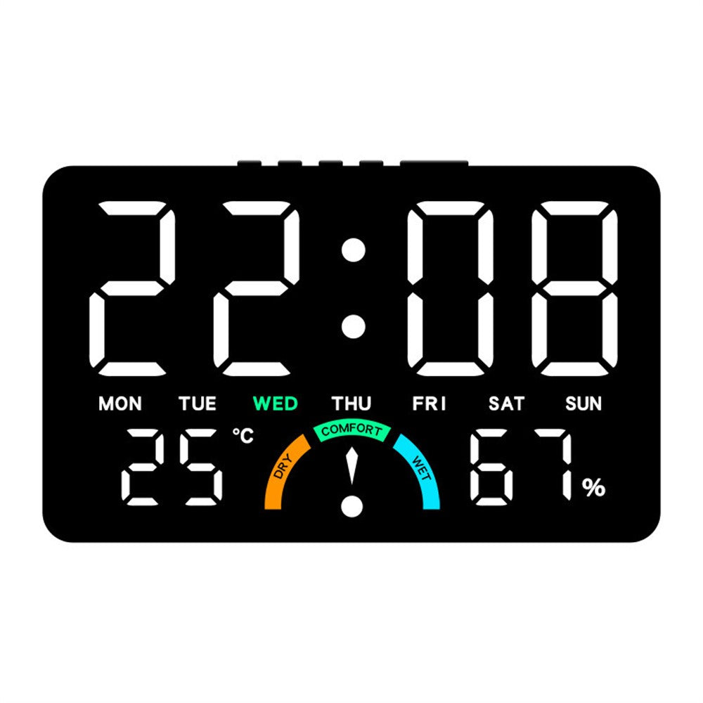 GH9007 Large Screen Digital LED Electronic Clock Multifunction Temperature Humidity Alarm Clock