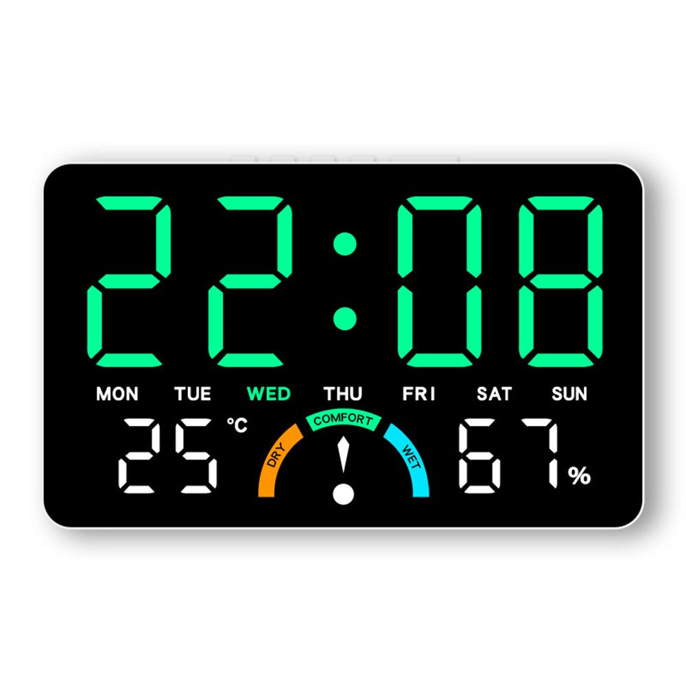 GH9007 Large Screen Digital LED Electronic Clock Multifunction Temperature Humidity Alarm Clock