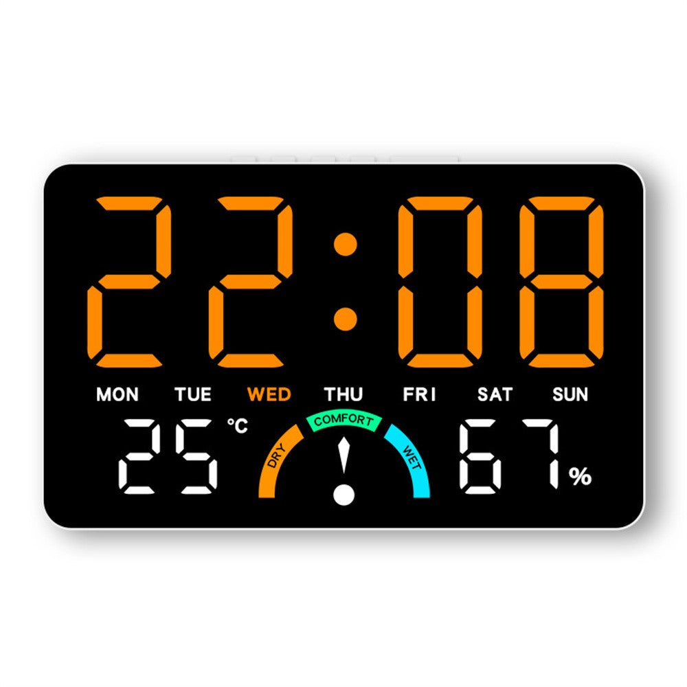 GH9007 Large Screen Digital LED Electronic Clock Multifunction Temperature Humidity Alarm Clock
