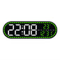GH9009 Multifunctional Temperature Humidity Wall Clock Oval Shape LED Digital Alarm Clock for Living Room Bedroom