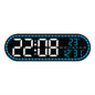GH9009 Multifunctional Temperature Humidity Wall Clock Oval Shape LED Digital Alarm Clock for Living Room Bedroom