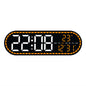 GH9009 Multifunctional Temperature Humidity Wall Clock Oval Shape LED Digital Alarm Clock for Living Room Bedroom