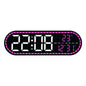 GH9009 Multifunctional Temperature Humidity Wall Clock Oval Shape LED Digital Alarm Clock for Living Room Bedroom