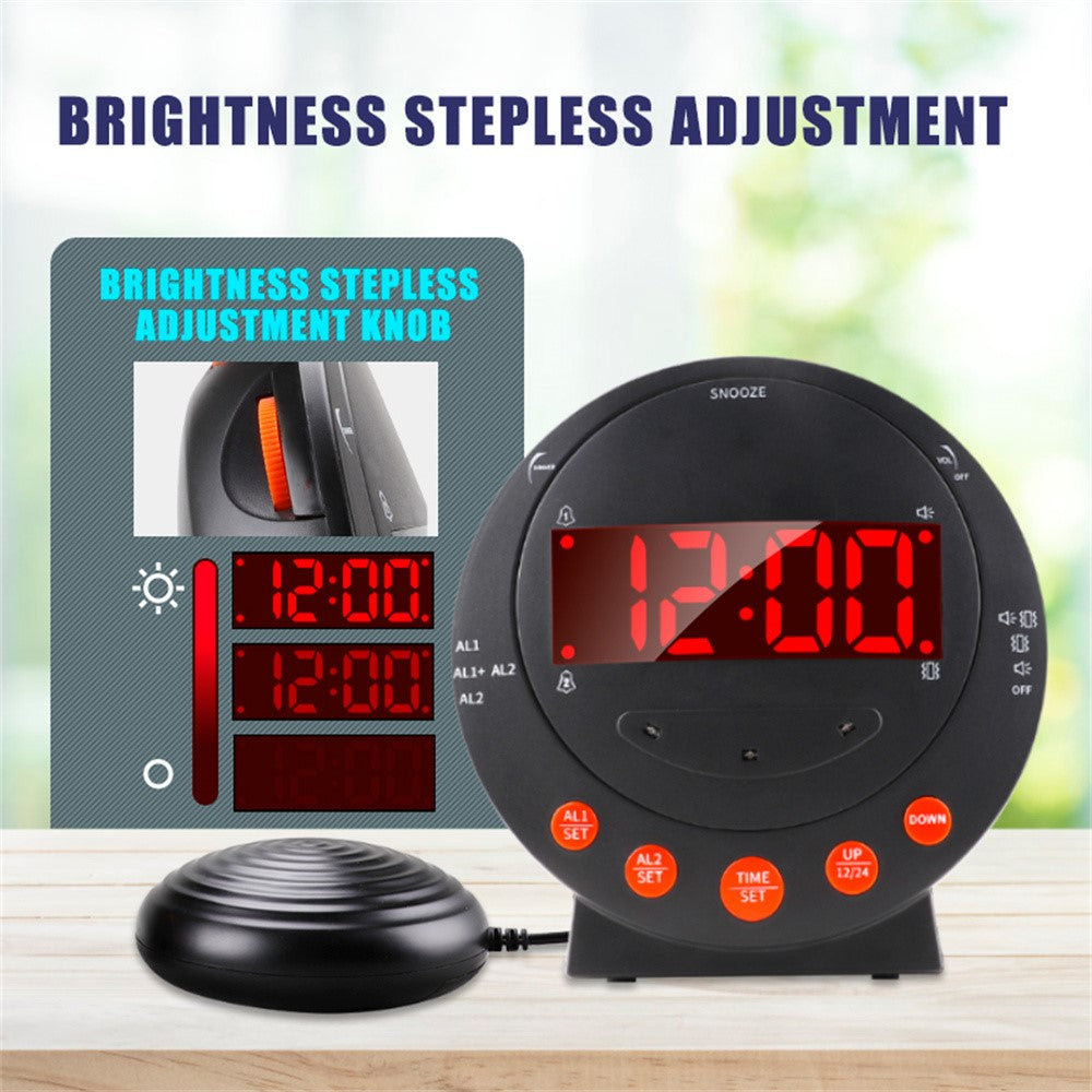 TS-BC610 LED Vibrating Flashing Light Loud Alarm Clock Phone Call Reminder for Hearing Impaired