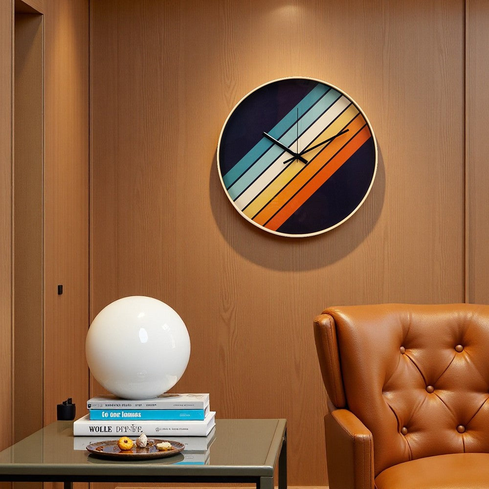 Creative Wall Clock Silent Movement Non-Drilling Installation Modern Minimalist Clock for Living Room (No Seamless Nail)