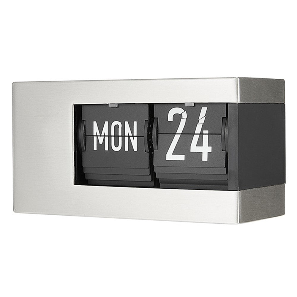 Flip Calendar Table Clock Desktop Decor Digital Display Auto-Page Turning 2000mAh Rechargeable Clip Clock for Home Office