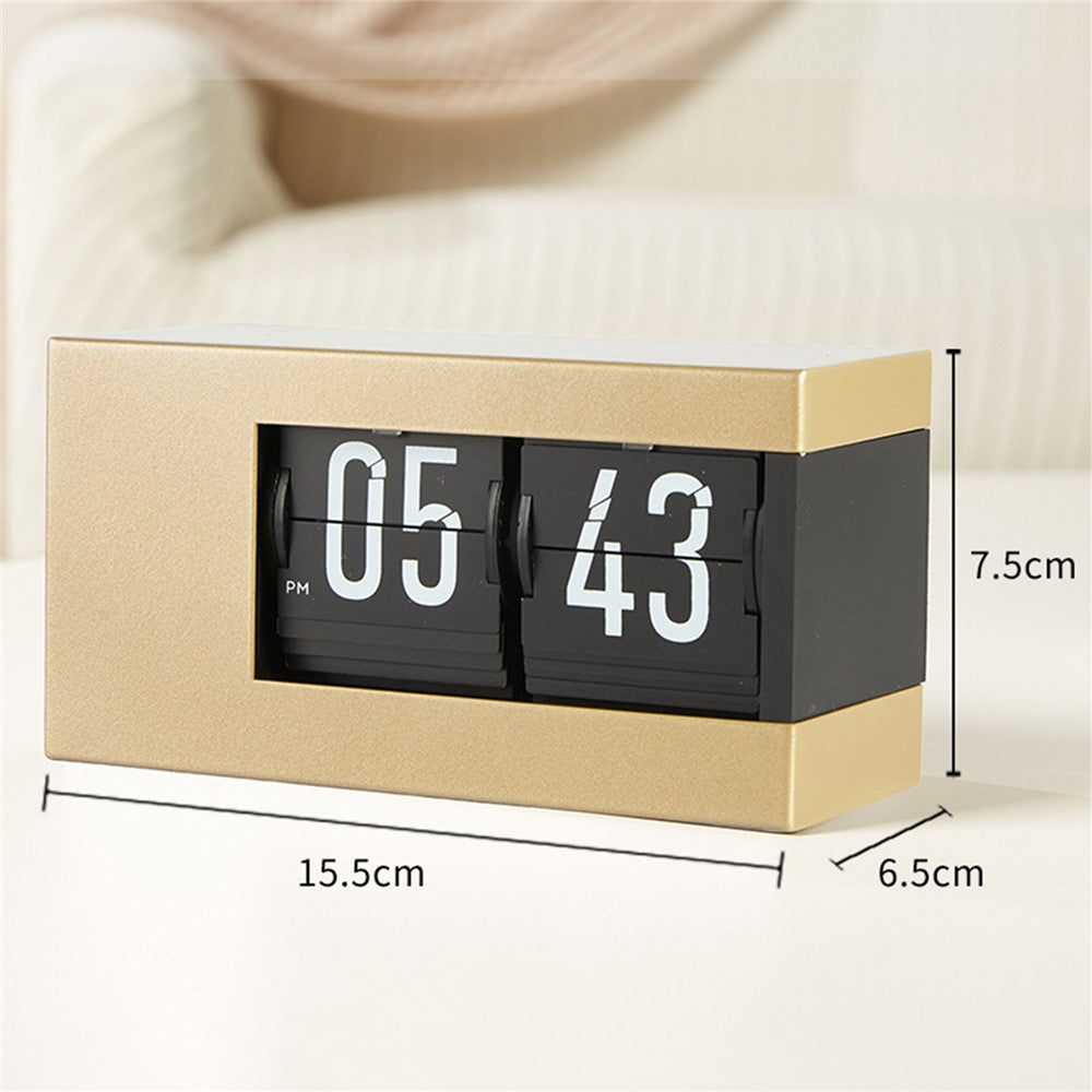 Flip Calendar Table Clock Desktop Decor Digital Display Auto-Page Turning 2000mAh Rechargeable Clip Clock for Home Office