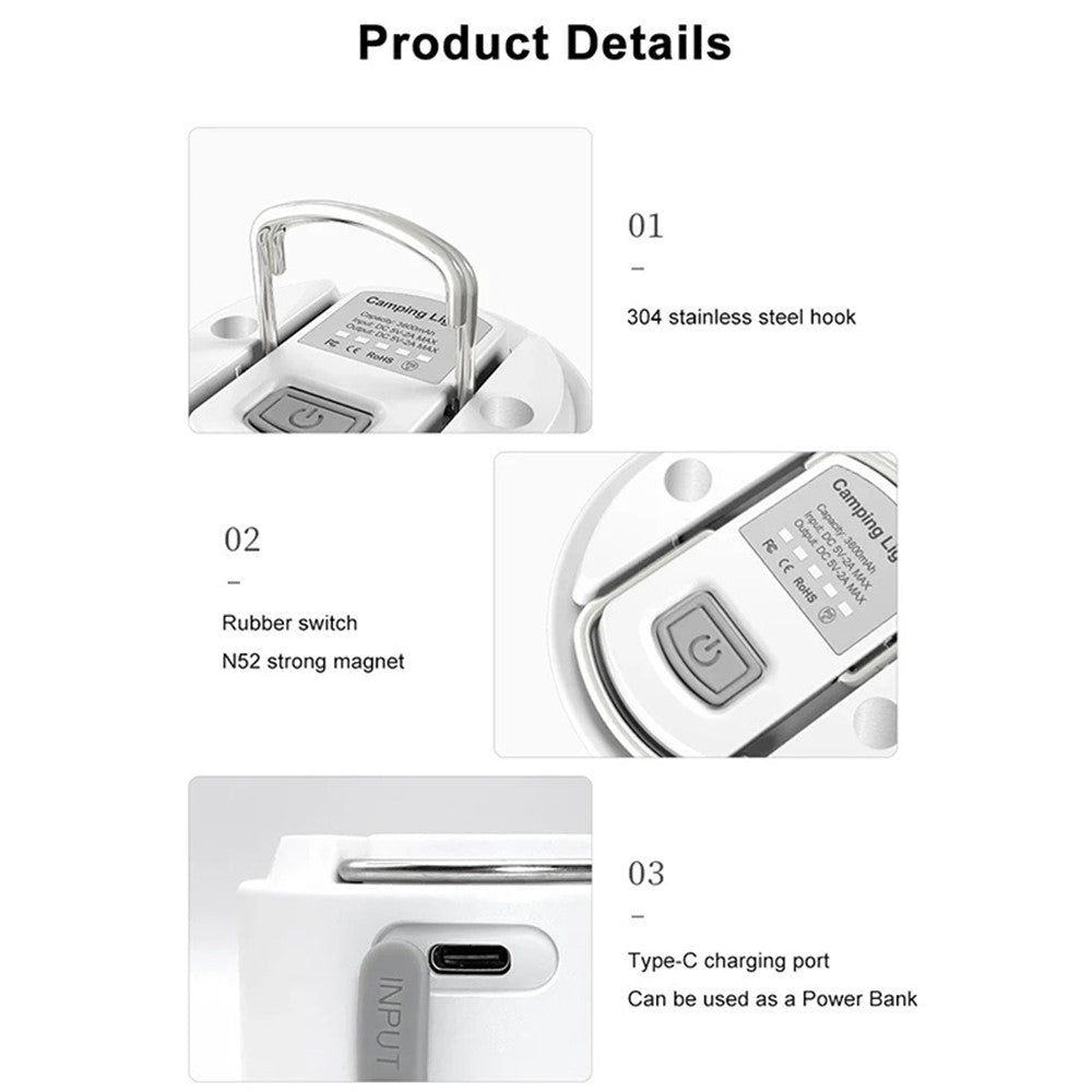 M0 IP65 Waterproof Outdoor Emergency Light Multifunctional Rechargeable Camping Lantern