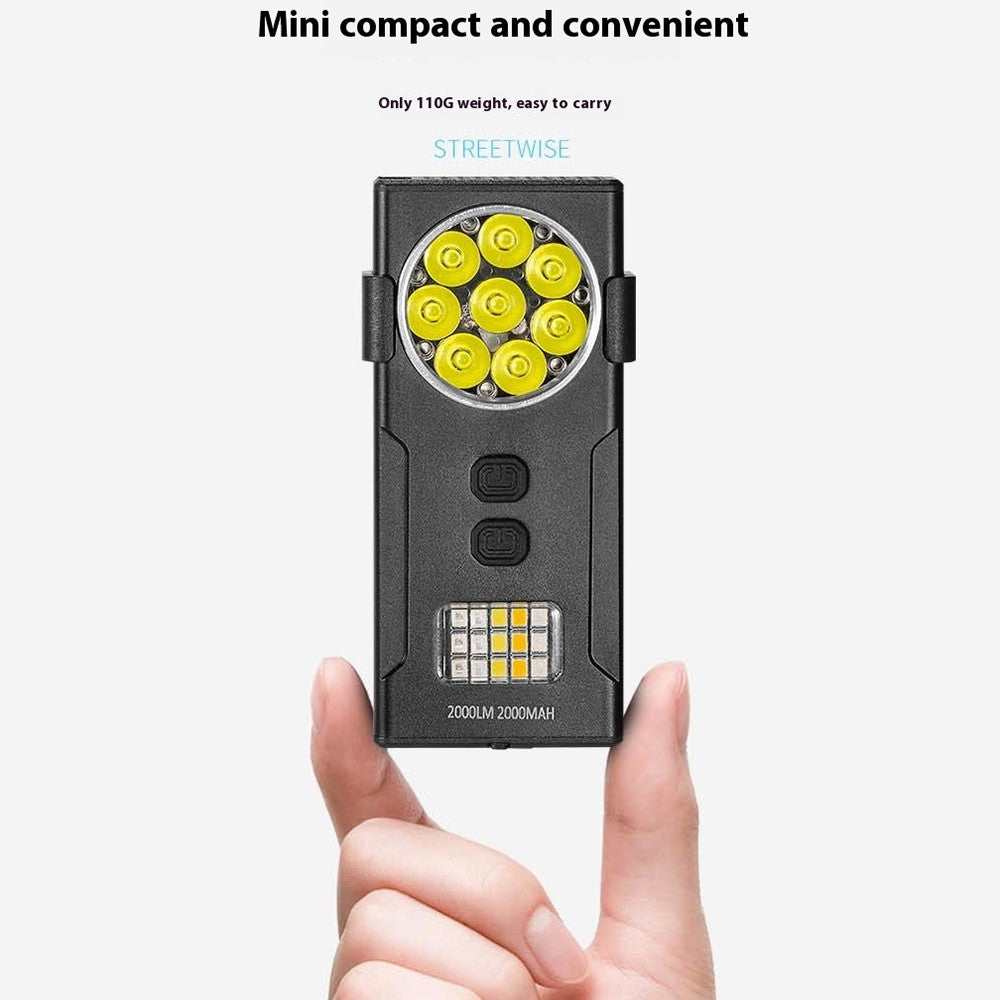 D85 Magnetic 2000 Lumens Mini Keychain Work Light Flashing Warning Lamp with Detachable Clip
