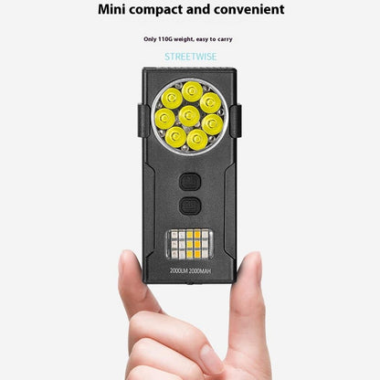 D85 Magnetic 2000 Lumens Mini Keychain Work Light Flashing Warning Lamp with Detachable Clip