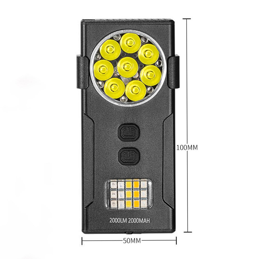 D85 Magnetic 2000 Lumens Mini Keychain Work Light Flashing Warning Lamp with Detachable Clip