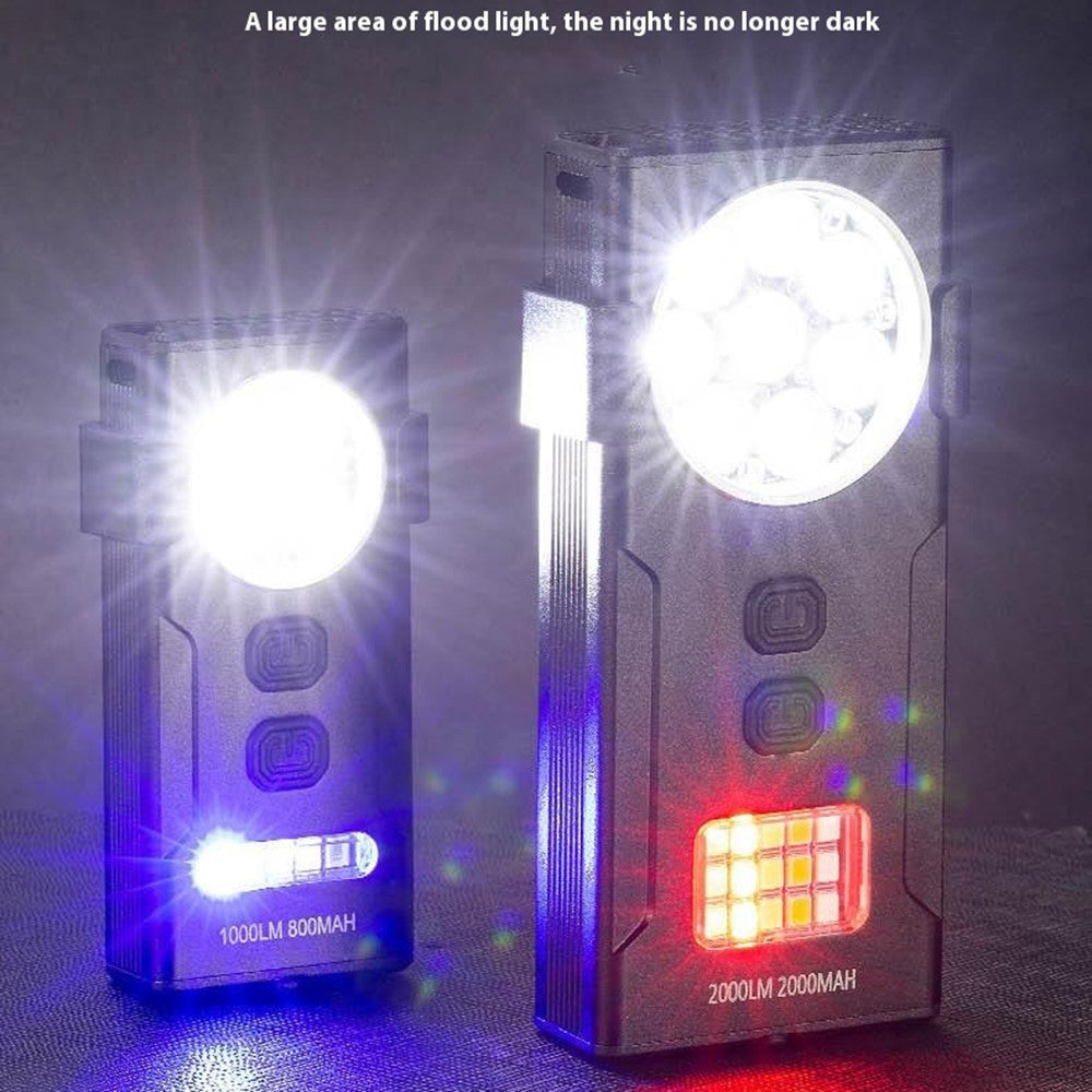 D85 Magnetic 2000 Lumens Mini Keychain Work Light Flashing Warning Lamp with Detachable Clip