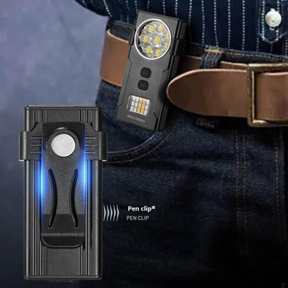 D85 Magnetic 2000 Lumens Mini Keychain Work Light Flashing Warning Lamp with Detachable Clip