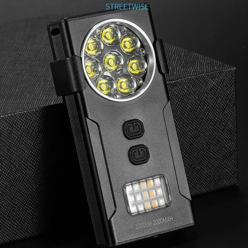 D85 Magnetic 2000 Lumens Mini Keychain Work Light Flashing Warning Lamp with Detachable Clip