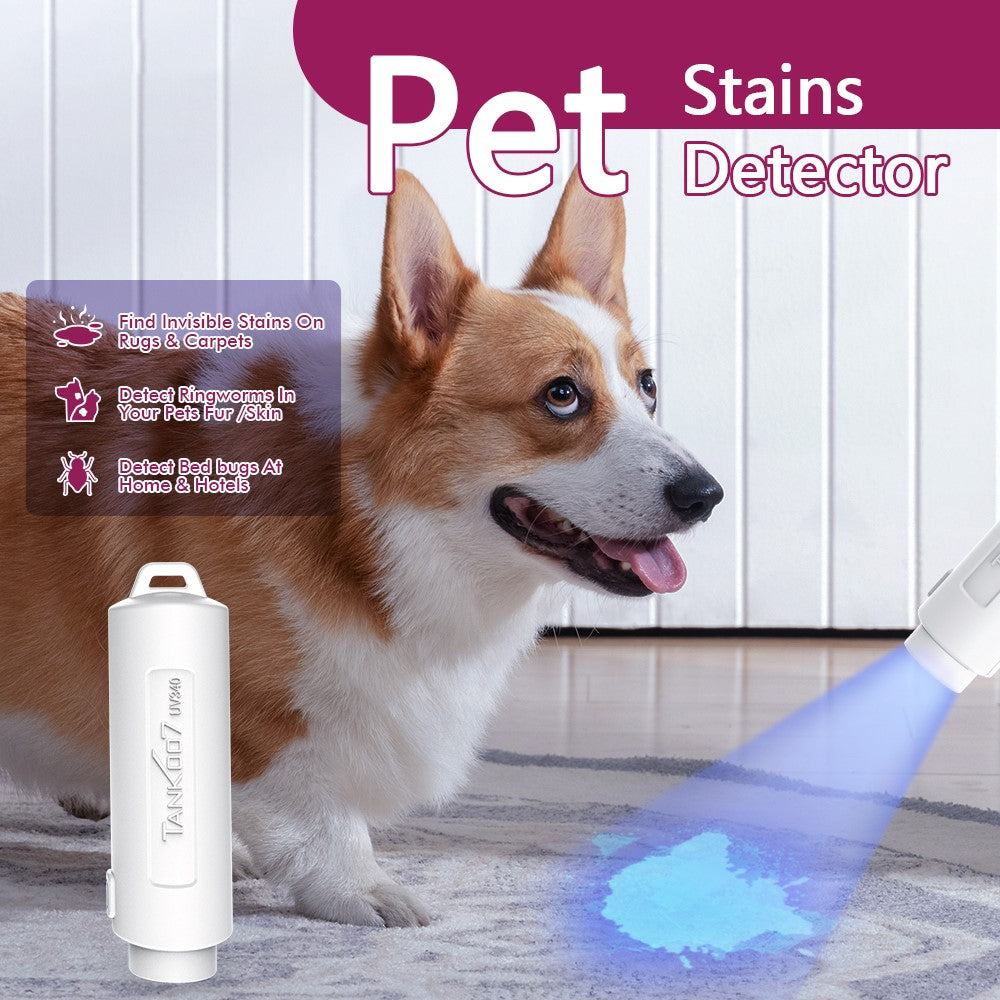 TANK007 UV340 365nm Mini UV Flashlight Pet Urine Stain Detector Ultraviolet Light Money Verification Lamp without Battery