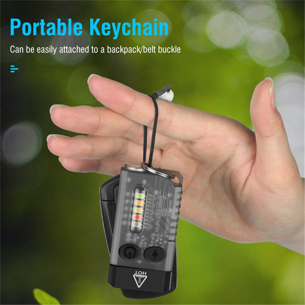 V10 Mini EDC Flashlight Multifunction 365nm UV Identification Work Light with Warning Alarm