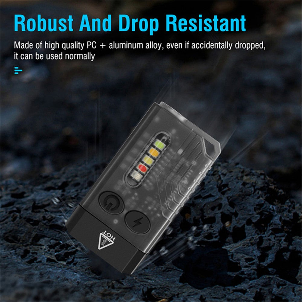 V10 Mini EDC Flashlight Multifunction 365nm UV Identification Work Light with Warning Alarm