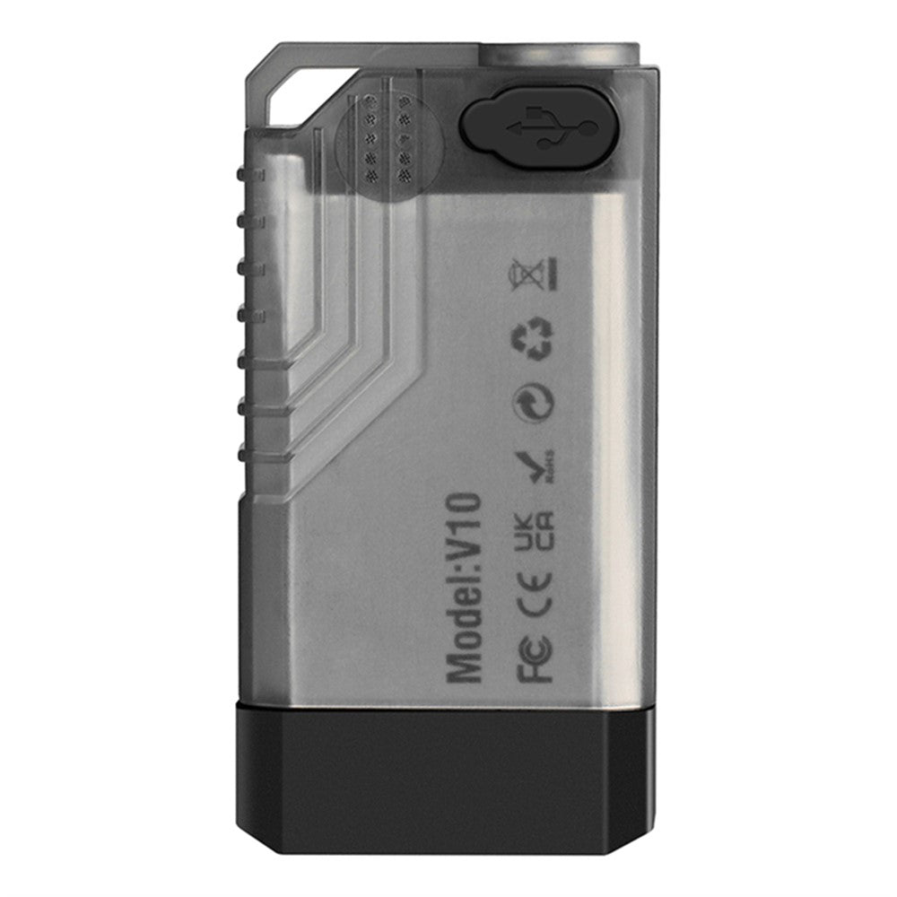 V10 Mini EDC Flashlight Multifunction 365nm UV Identification Work Light with Warning Alarm