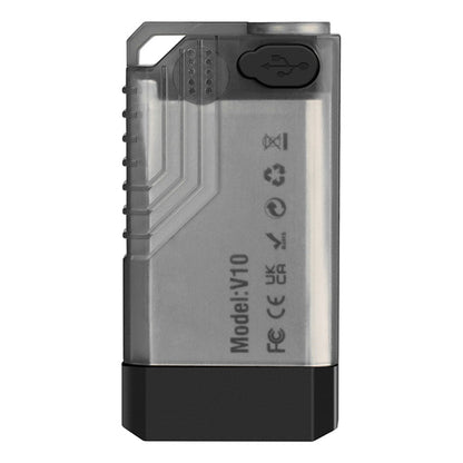 V10 Mini EDC Flashlight Multifunction 365nm UV Identification Work Light with Warning Alarm