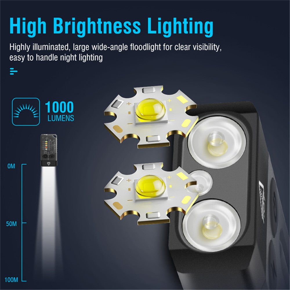 V10 Mini EDC Flashlight Multifunction 365nm UV Identification Work Light with Warning Alarm