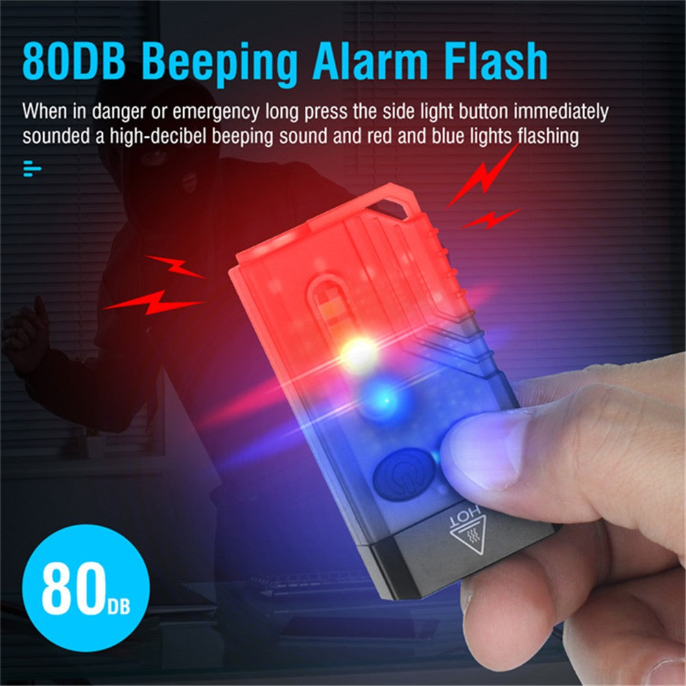 V10L Mini Laser Pointer Flashlight Buzzer Sound Light Warning Safety Defense Magnetic Work Light