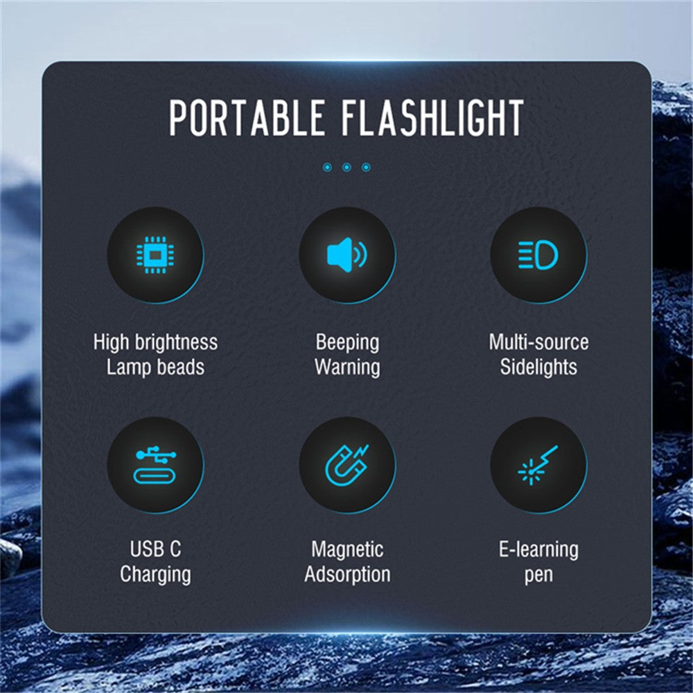 V10L Mini Laser Pointer Flashlight Buzzer Sound Light Warning Safety Defense Magnetic Work Light