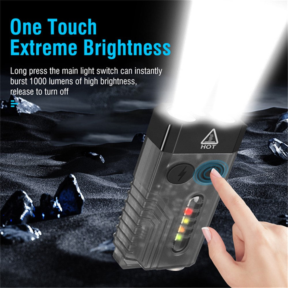 V10L Mini Laser Pointer Flashlight Buzzer Sound Light Warning Safety Defense Magnetic Work Light