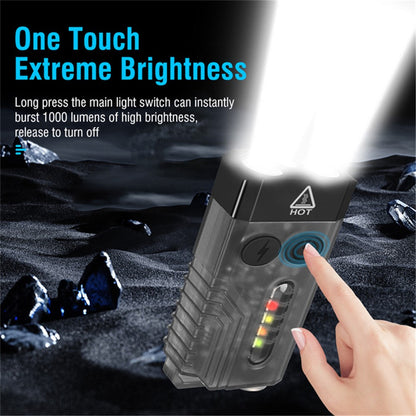 V10L Mini Laser Pointer Flashlight Buzzer Sound Light Warning Safety Defense Magnetic Work Light