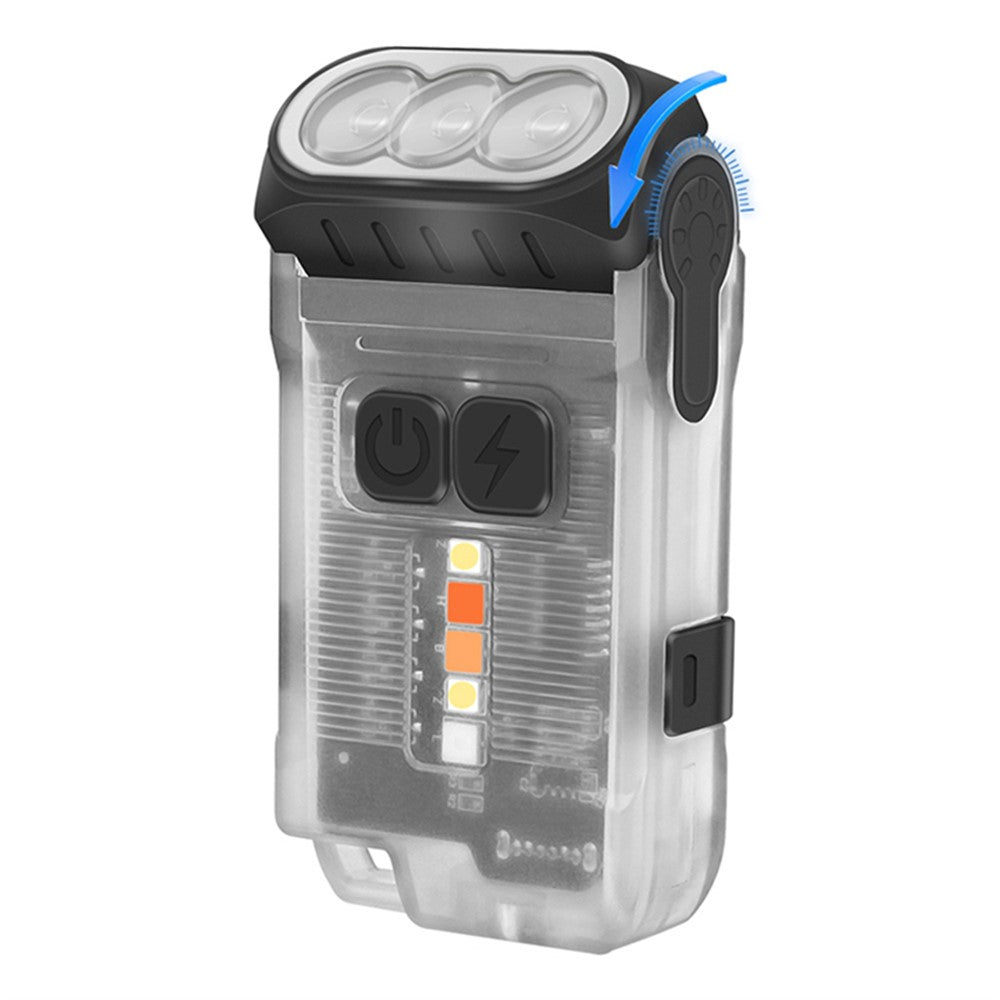 V15 Mini Portable Flashlight 1200LM Adjustable Head with Clip Work Light