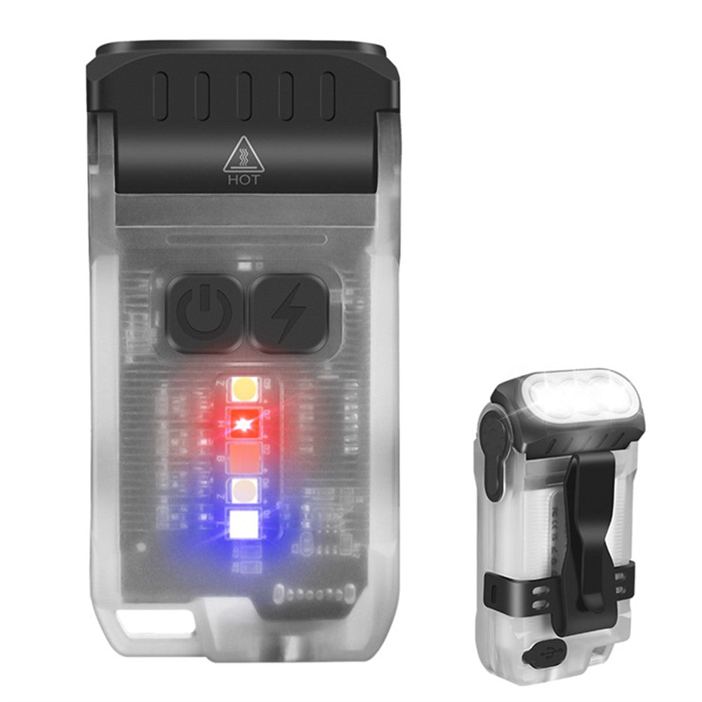 V15 Mini Portable Flashlight 1200LM Adjustable Head with Clip Work Light