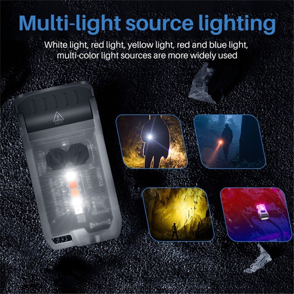 V15 Mini Portable Flashlight 1200LM Adjustable Head with Clip Work Light