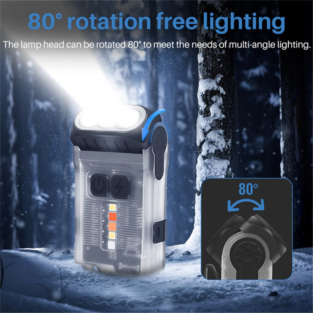 V15 Mini Portable Flashlight 1200LM Adjustable Head with Clip Work Light