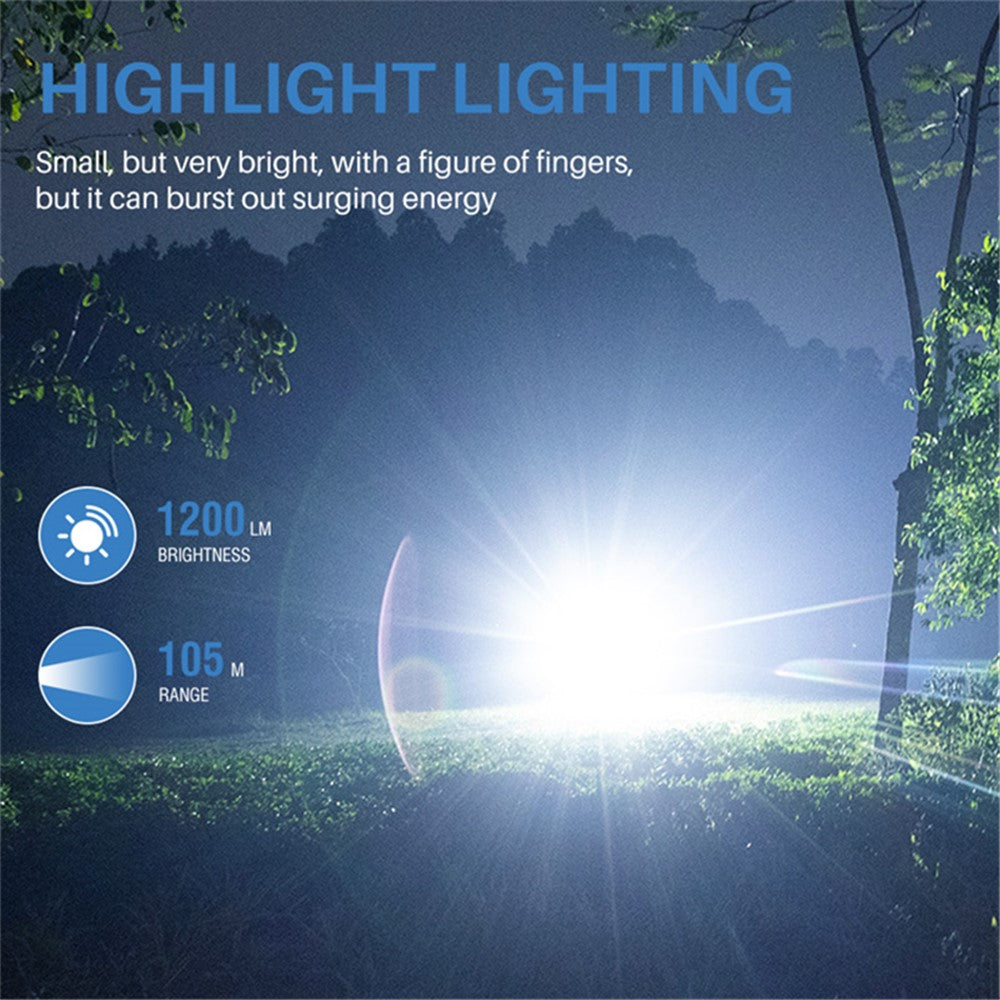 V15 Mini Portable Flashlight 1200LM Adjustable Head with Clip Work Light