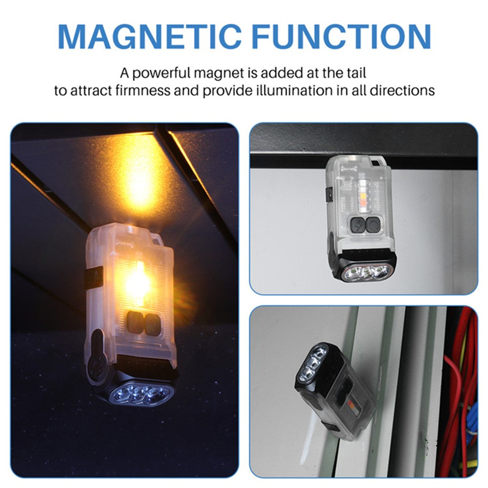 V15 Mini Portable Flashlight 1200LM Adjustable Head with Clip Work Light