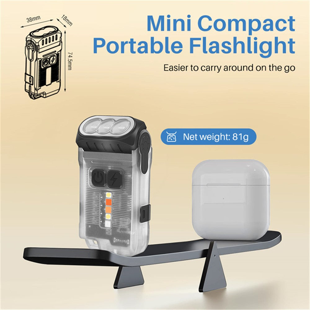 V15 Mini Portable Flashlight 1200LM Adjustable Head with Clip Work Light