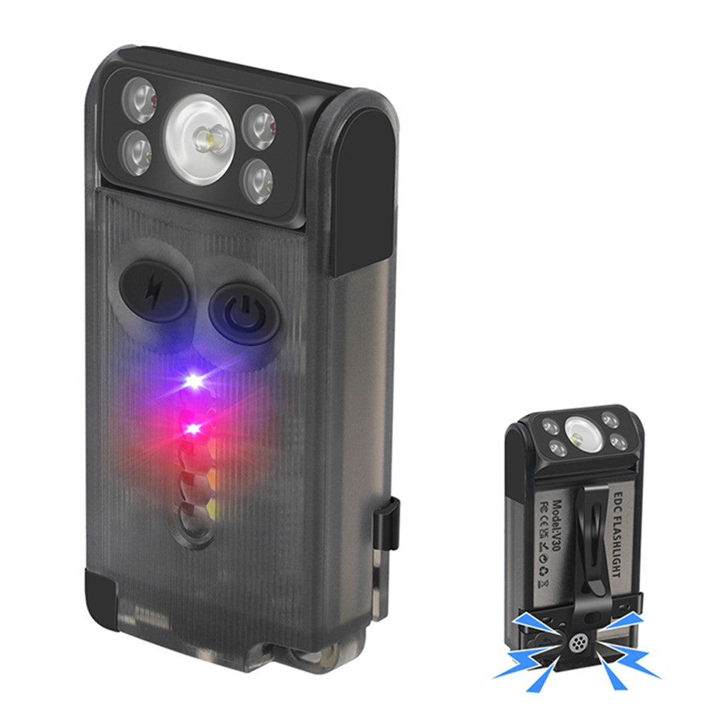 V30 Rechargeable Flashlight Power Bank 180 Degree Adjustable Work Light with Sound / Light Alarm